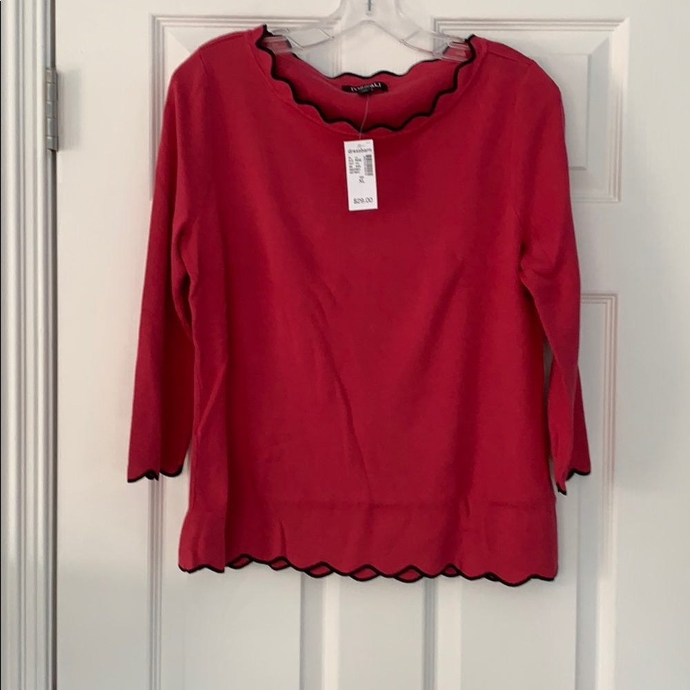 Magenta and black sweater
